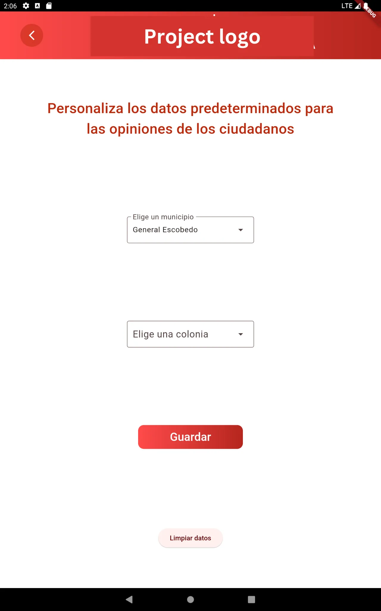 Form settings screen