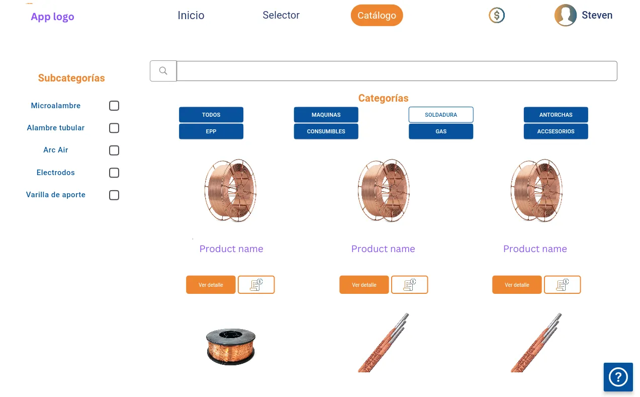 Market filters view