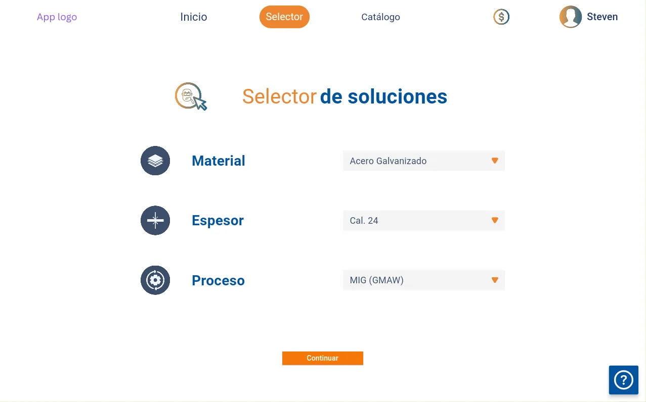 Selector main screen