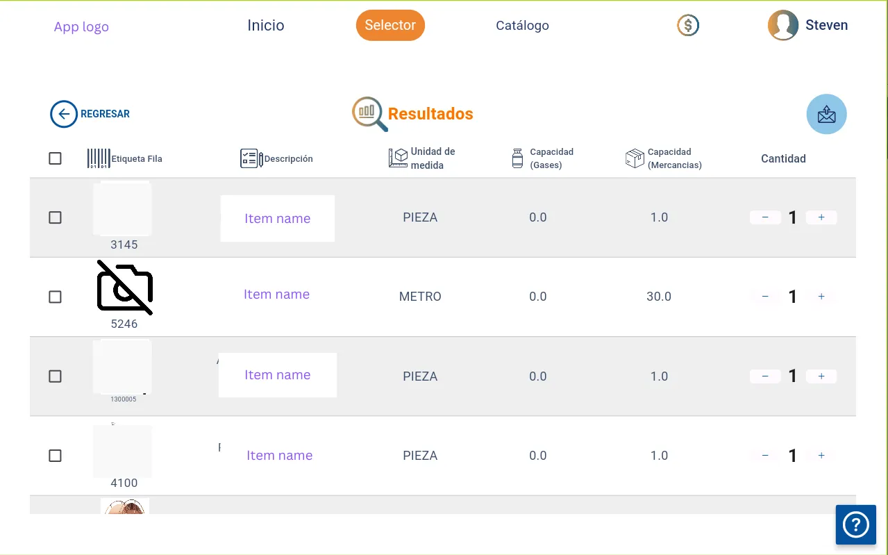 Selector result screen